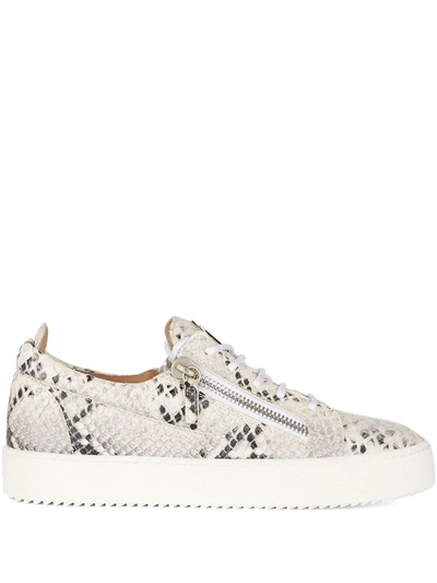 Shop Giuseppe Zanotti Design Men's  White Leather Sneakers