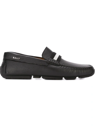Shop Bally Men's  Black Leather Loafers