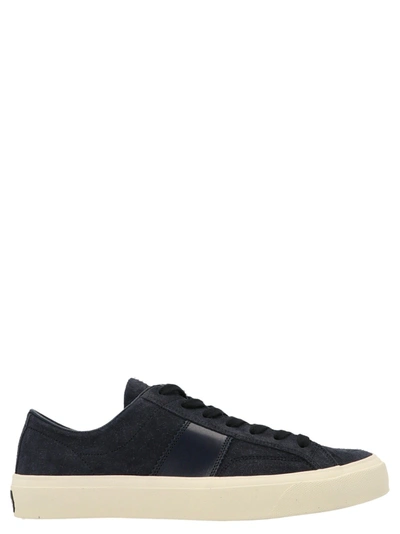 Shop Tom Ford Men's  Blue Other Materials Sneakers