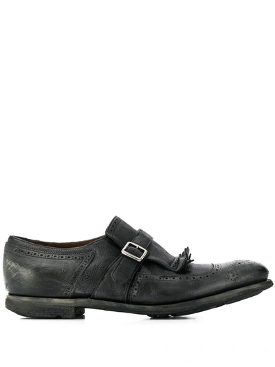 Shop Church's Men's  Black Leather Monk Strap Shoes