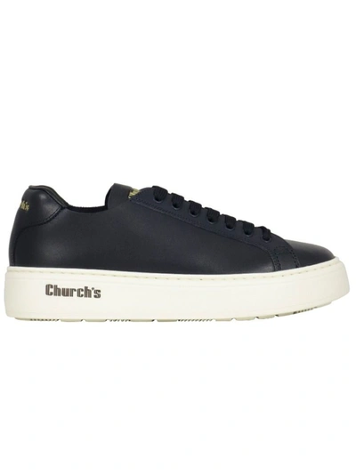 Shop Church's Men's  Blue Leather Sneakers