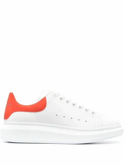 Shop Alexander Mcqueen Men's  White Leather Sneakers
