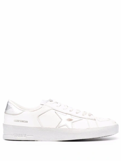 Shop Golden Goose Men's  White Leather Sneakers