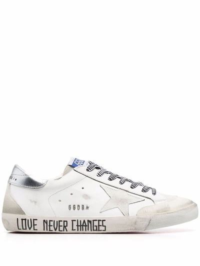 Shop Golden Goose Men's  White Leather Sneakers