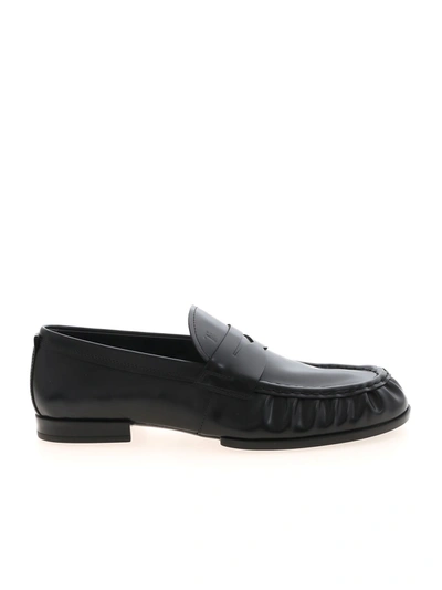 Shop Tod's Men's  Black Leather Loafers