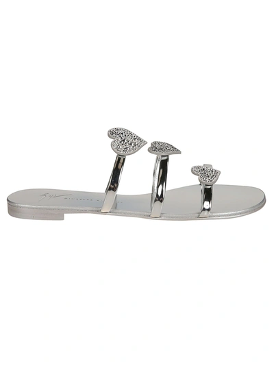 Shop Giuseppe Zanotti Design Women's  Silver Leather Sandals