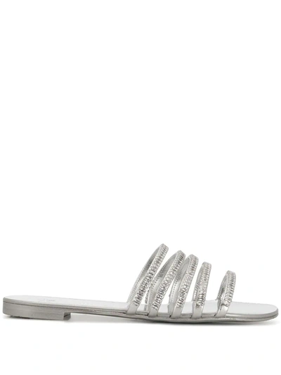 Shop Giuseppe Zanotti Design Women's  Silver Leather Sandals