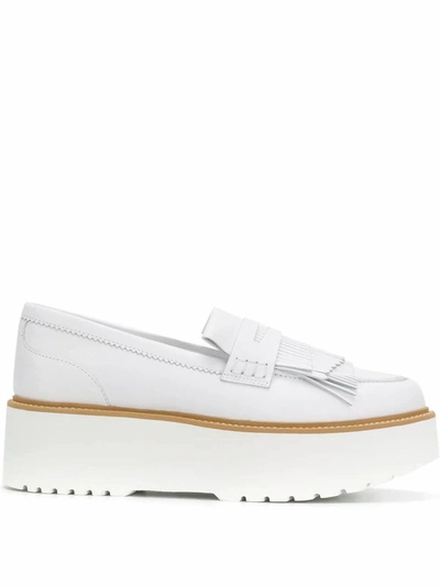 Shop Hogan Women's  White Leather Loafers
