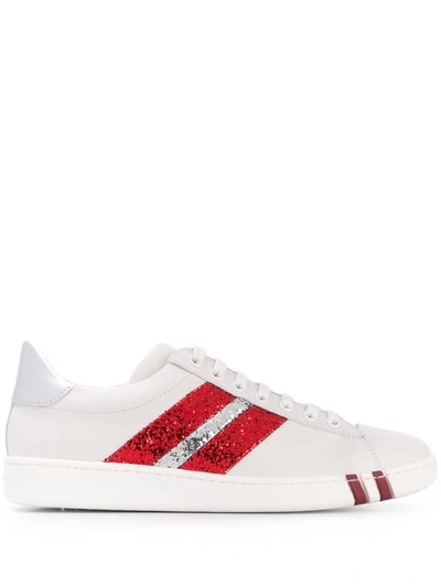 Shop Bally Women's  White Leather Sneakers