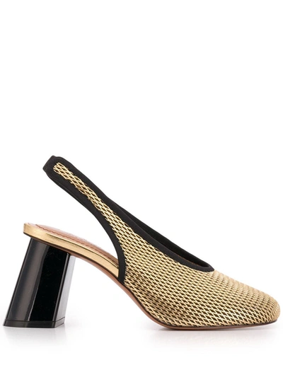 Shop Marni Women's  Gold Leather Heels