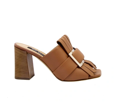 Shop Sergio Rossi Women's  Brown Leather Sandals