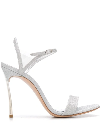 Shop Casadei Women's  Silver Leather Sandals