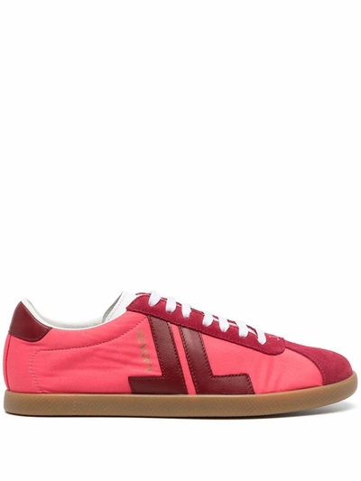 Shop Lanvin Women's  Red Leather Sneakers