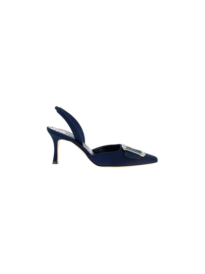 Shop Manolo Blahnik Women's  Blue Other Materials Sandals