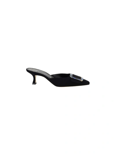 Shop Manolo Blahnik Women's  Black Other Materials Sandals