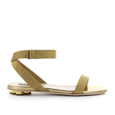 Shop Dsquared2 Women's  Gold Fabric Sandals