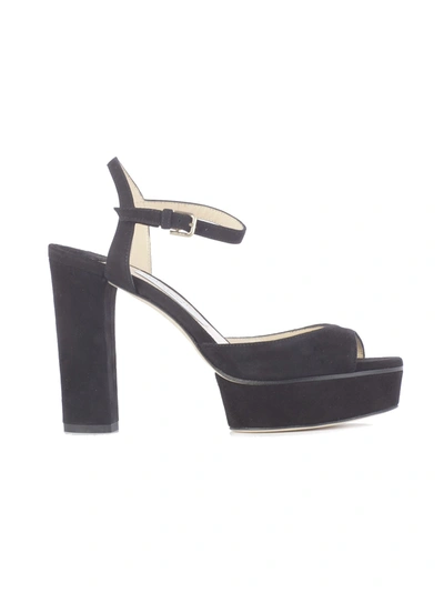 Shop Jimmy Choo Women's  Black Suede Sandals
