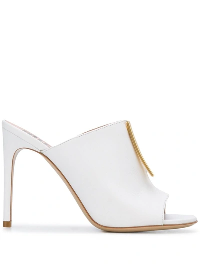 Shop Moschino Women's  White Leather Sandals