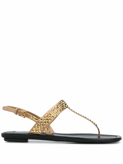 Shop Prada Women's  Gold Viscose Sandals