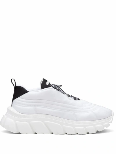 Shop Prada Women's  White Polyamide Sneakers