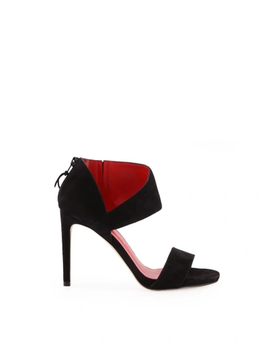 Shop Stuart Weitzman Women's  Black Suede Sandals