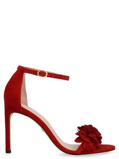 Shop Stuart Weitzman Women's  Red Suede Sandals