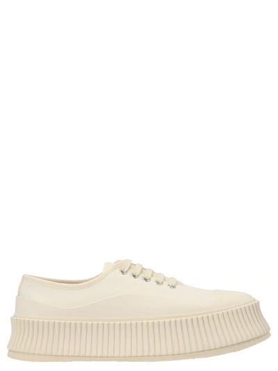 Shop Jil Sander Women's  White Other Materials Sneakers