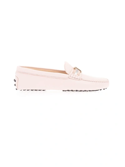 Shop Tod's Women's  Pink Leather Loafers