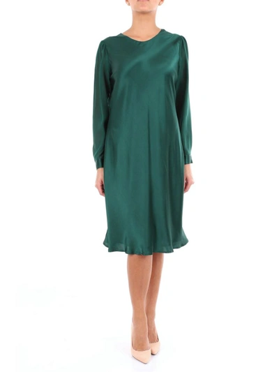 Shop Weill Women's  Green Silk Dress