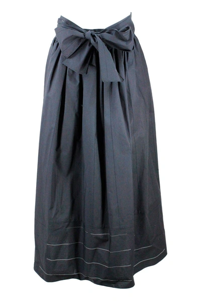 Shop Fabiana Filippi Women's  Black Cotton Skirt