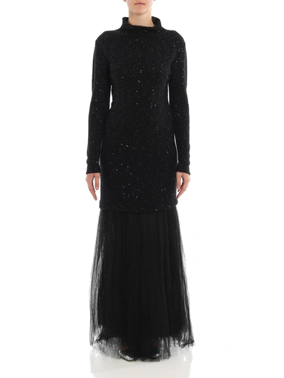 Shop Fabiana Filippi Women's  Black Wool Dress