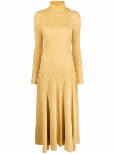 Shop Alanui Women's  Yellow Wool Dress