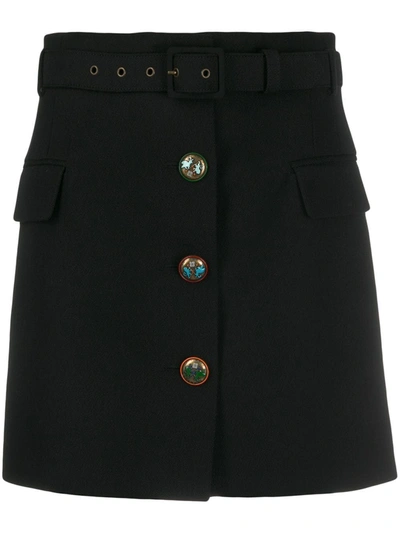 Shop Givenchy Women's  Black Wool Skirt