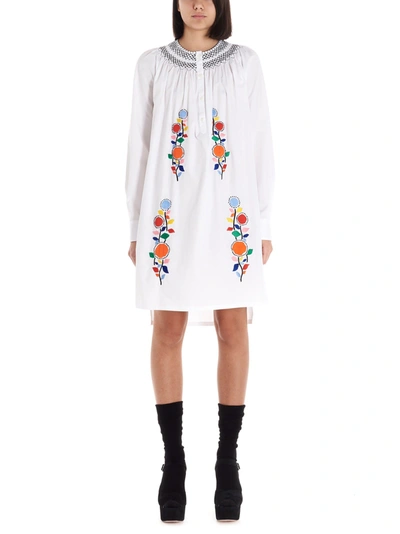 Shop Prada Women's  White Cotton Dress