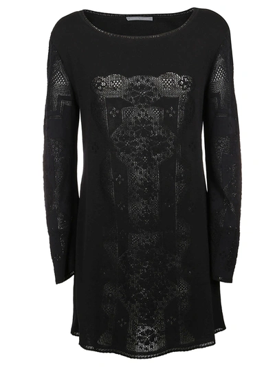 Shop Alberta Ferretti Women's  Black Cotton Dress