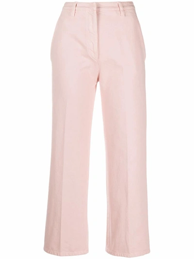Shop Prada Women's  Pink Cotton Pants