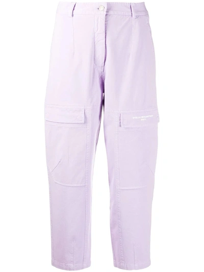 Shop Stella Mccartney Women's  Purple Cotton Pants