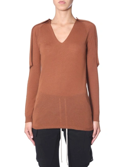 Shop Rick Owens Women's  Brown Wool Sweater