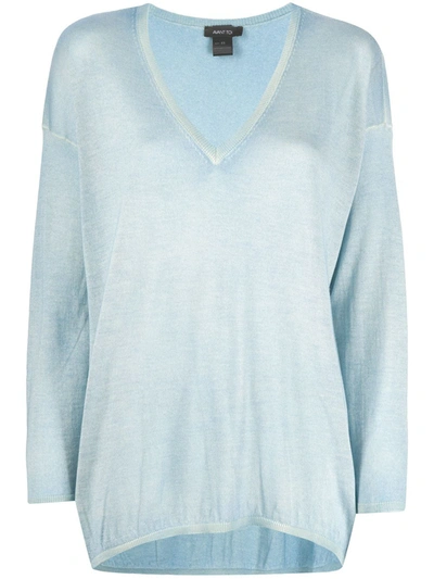 Shop Avant Toi Women's  Light Blue Cashmere Sweater