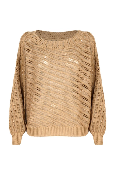 Shop Ermanno Scervino Women's  Beige Cotton Sweater