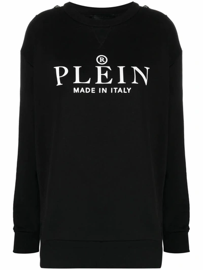 Shop Philipp Plein Women's  Black Cotton Sweatshirt