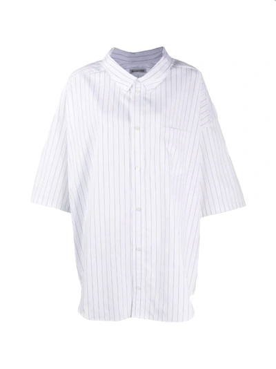 Shop Balenciaga Women's  White Cotton Shirt
