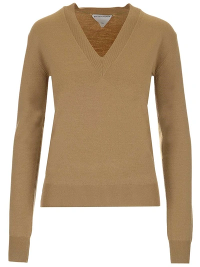 Shop Bottega Veneta Women's  Beige Wool Sweater