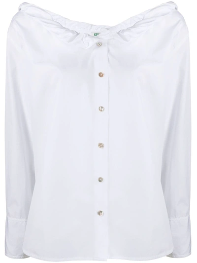 Shop Kenzo Women's  White Cotton Shirt