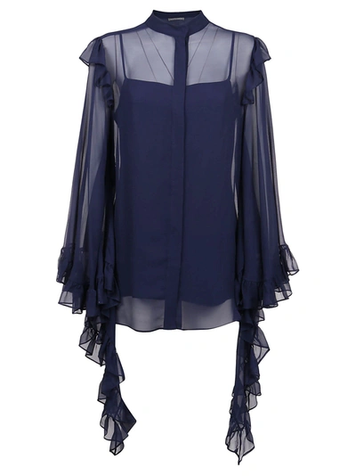 Shop Alberta Ferretti Women's  Blue Silk Shirt