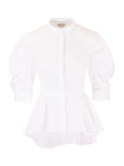Shop Alexander Mcqueen Women's  White Other Materials Shirt