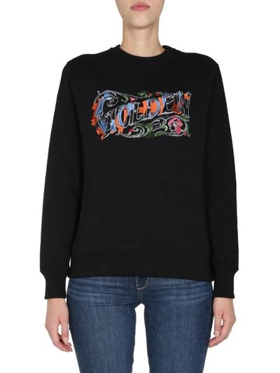 Shop Golden Goose Women's  Black Cotton Sweatshirt