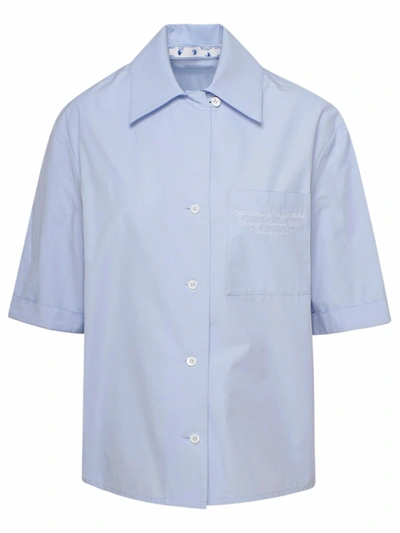 Shop Off-white Off White Women's  Blue Cotton Shirt