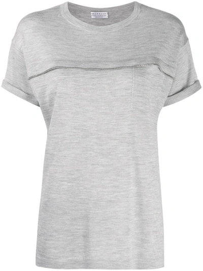 Shop Brunello Cucinelli Women's  Grey Cashmere T Shirt