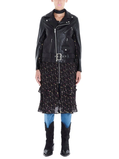 Shop Junya Watanabe Women's  Black Leather Outerwear Jacket